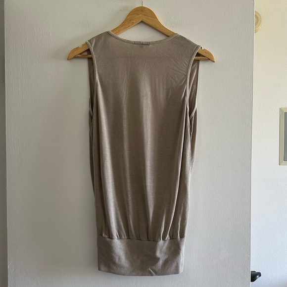 James Perse Designer Tencel Wrap Tan Beige Tank Top Size 3 (Large) EUC - Picture 3 of 8